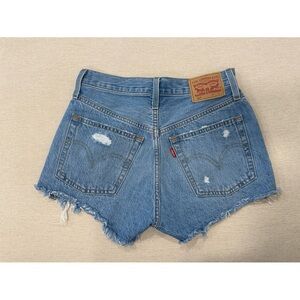 Levi’s Blue Distressed Denim Shorts